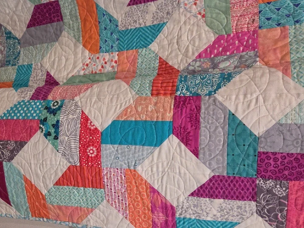 Colorful Patchwork Cotton Throw Quilt 48